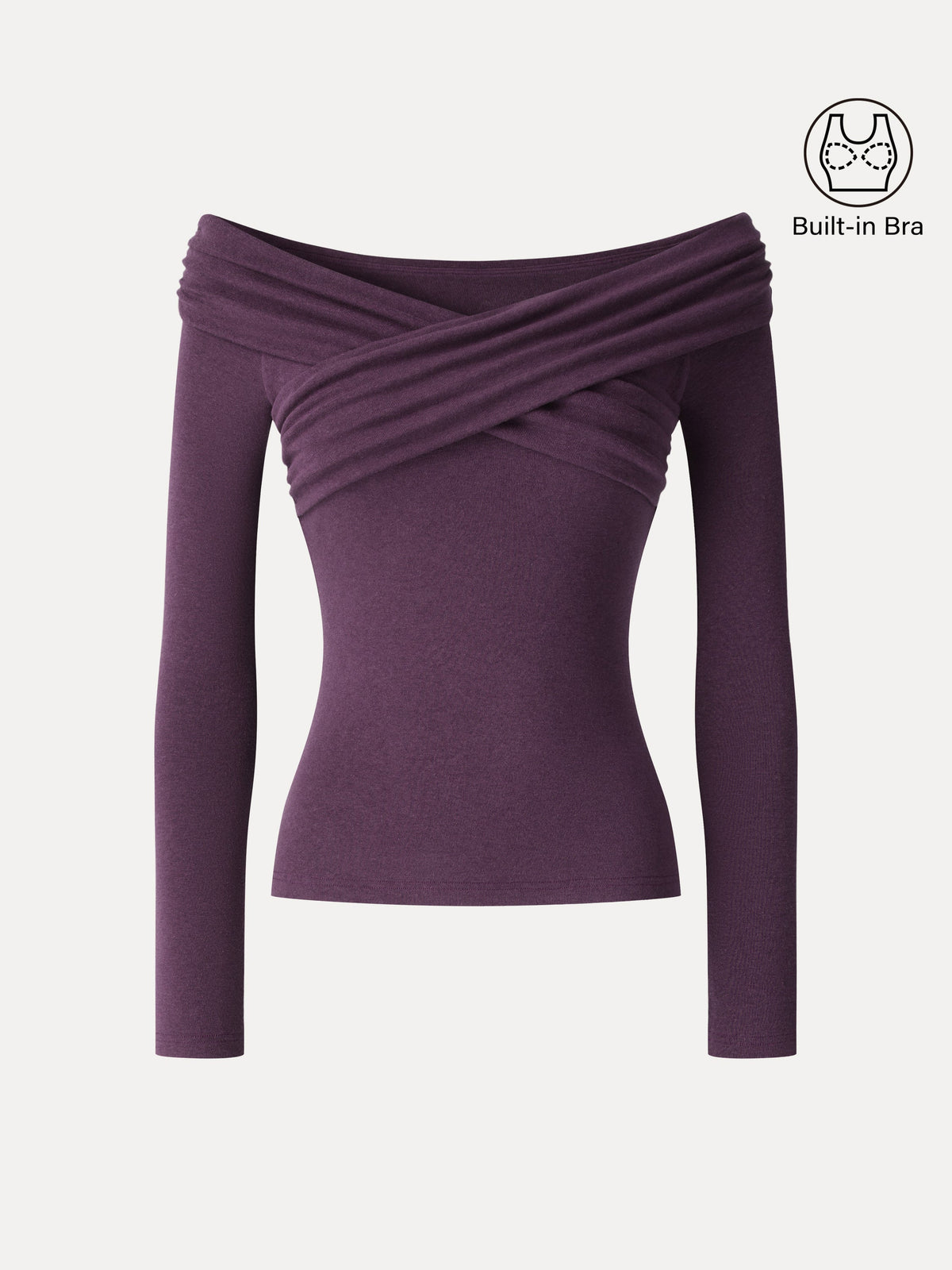 OGLmove Women's Eco-Mousse® Surplice Long Sleeve Ruched Bra Top
