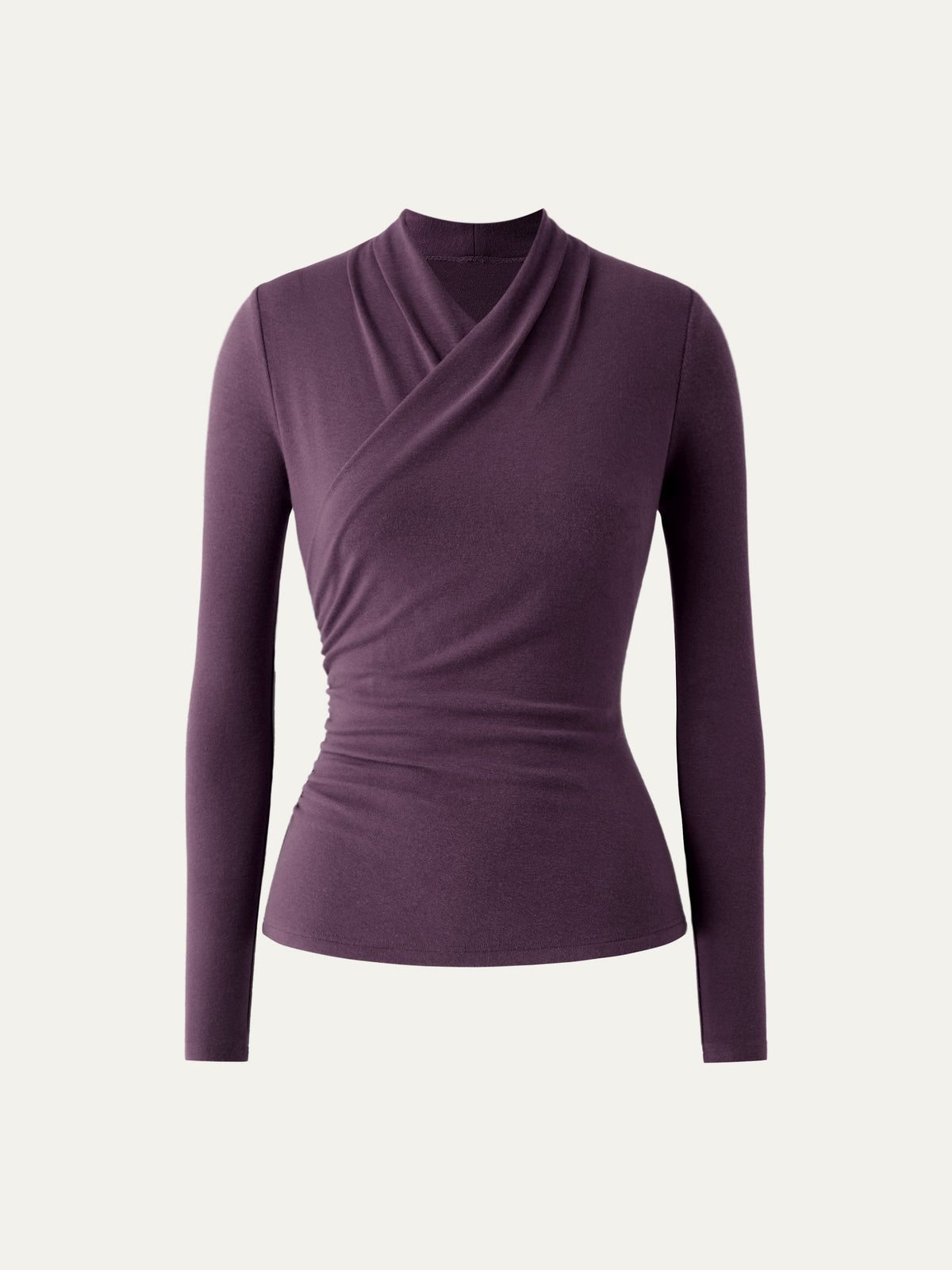 OGLmove Women's Eco-Mousse Surplice Long Sleeve Ruched Top