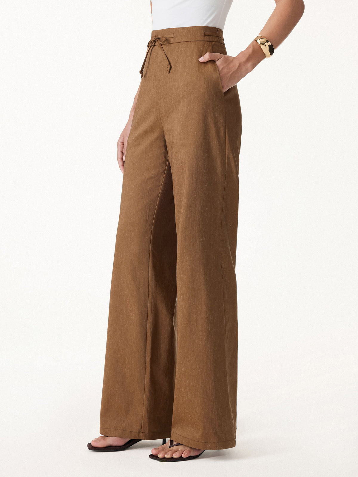 OGLmove Women's Drawstring Wide Leg Pants with Pockets