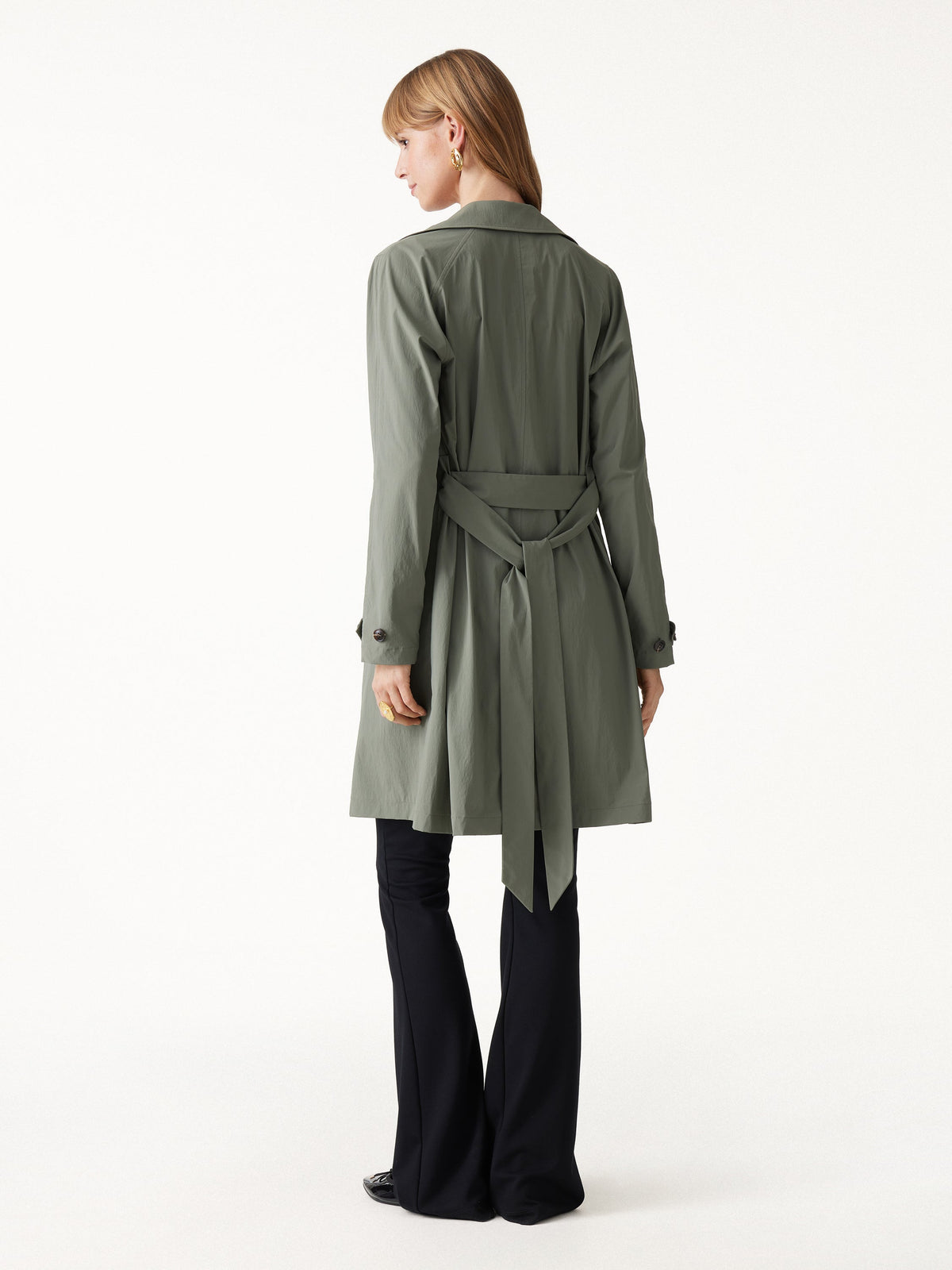 OGLmove Women's Water-Repellent Notched Collar Trench Coat