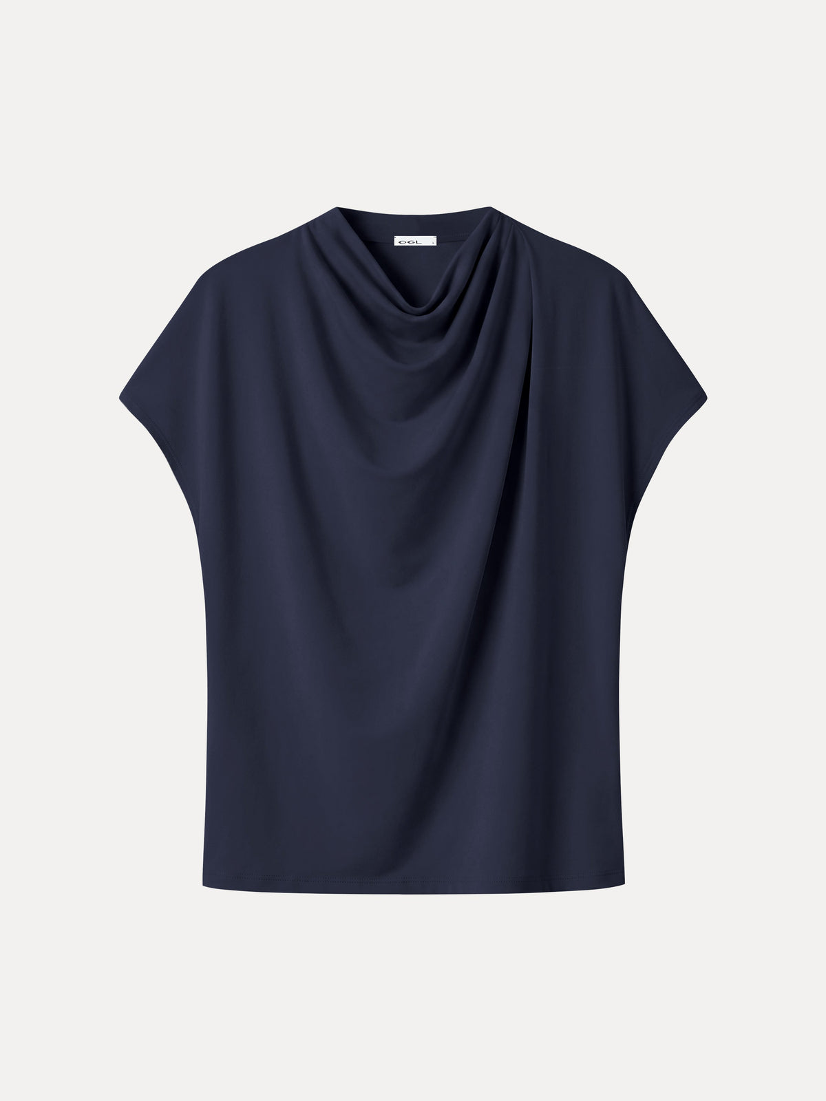OGLmove Women's Eco-Mousse® Draped Mock Neck Cap Sleeve Top
