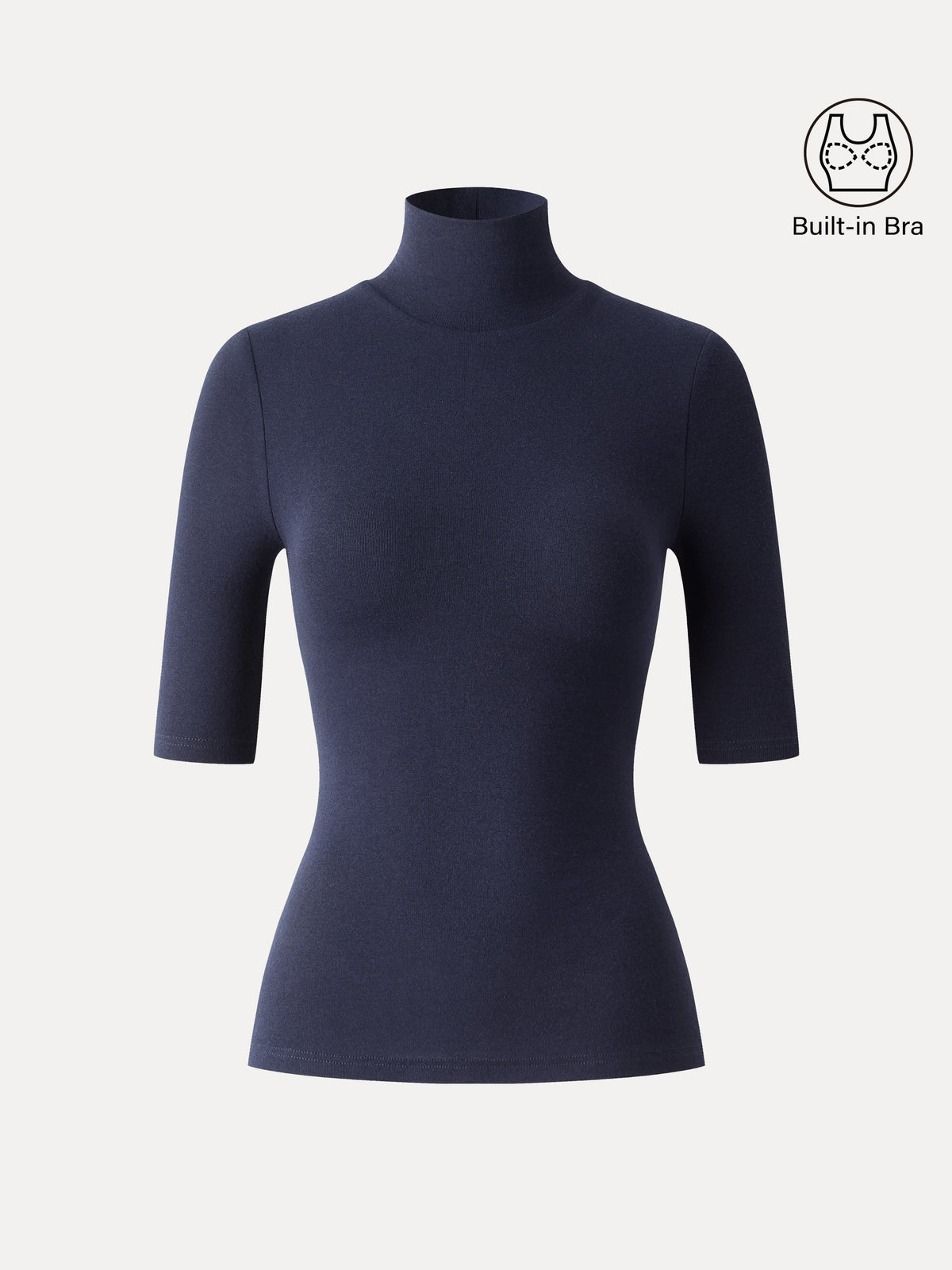 OGLmove Women's Turtleneck Elbow Sleeve Bra Top