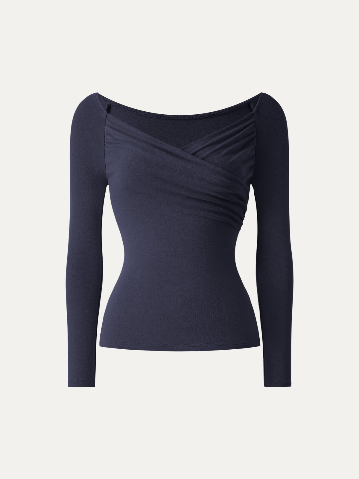OGLmove Women's LiteWarm Surplice Ruched Long Sleeve Top