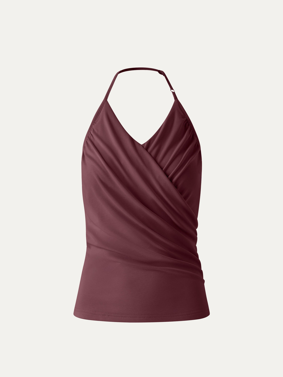 OGLmove Women's Modal Halter Neck Ruched Bra Top