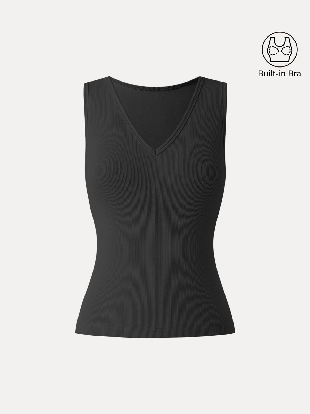 OGLmove Women's Stretch Cotton Pointelle V-Neck Bra Tank Top