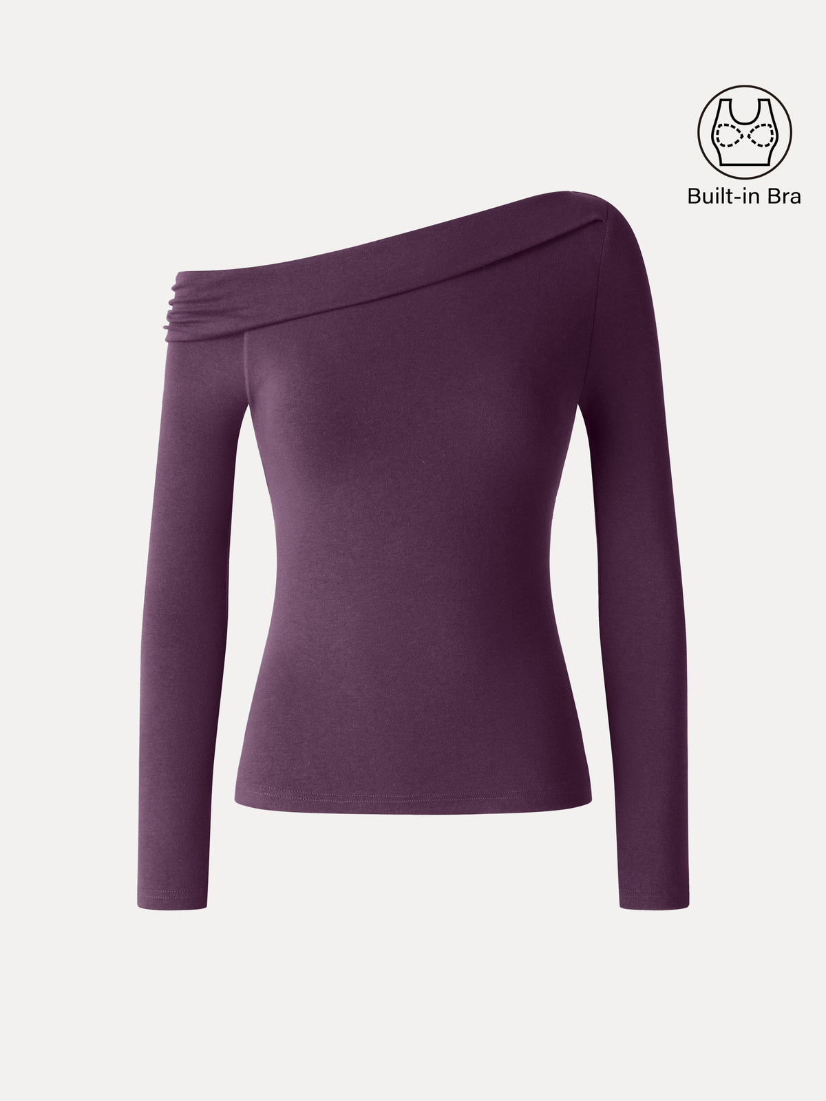 OGLmove Women's Eco-Mousse® Asymmetrical Neck Long Sleeve Bra Top