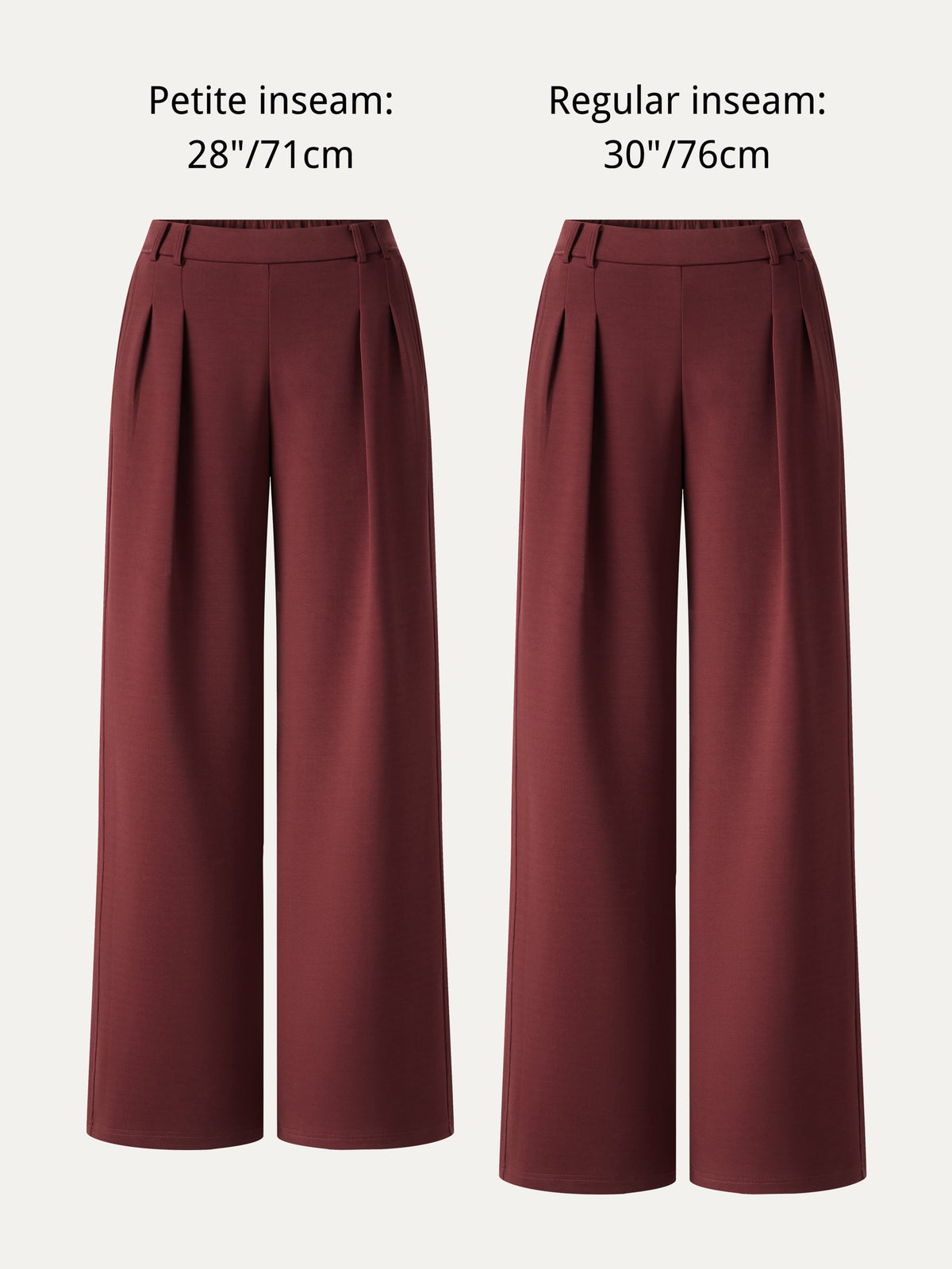 OGLmove Women's Lyocell Spacer Knit High-Rise Wide-Leg Tuck Pants with Pockets