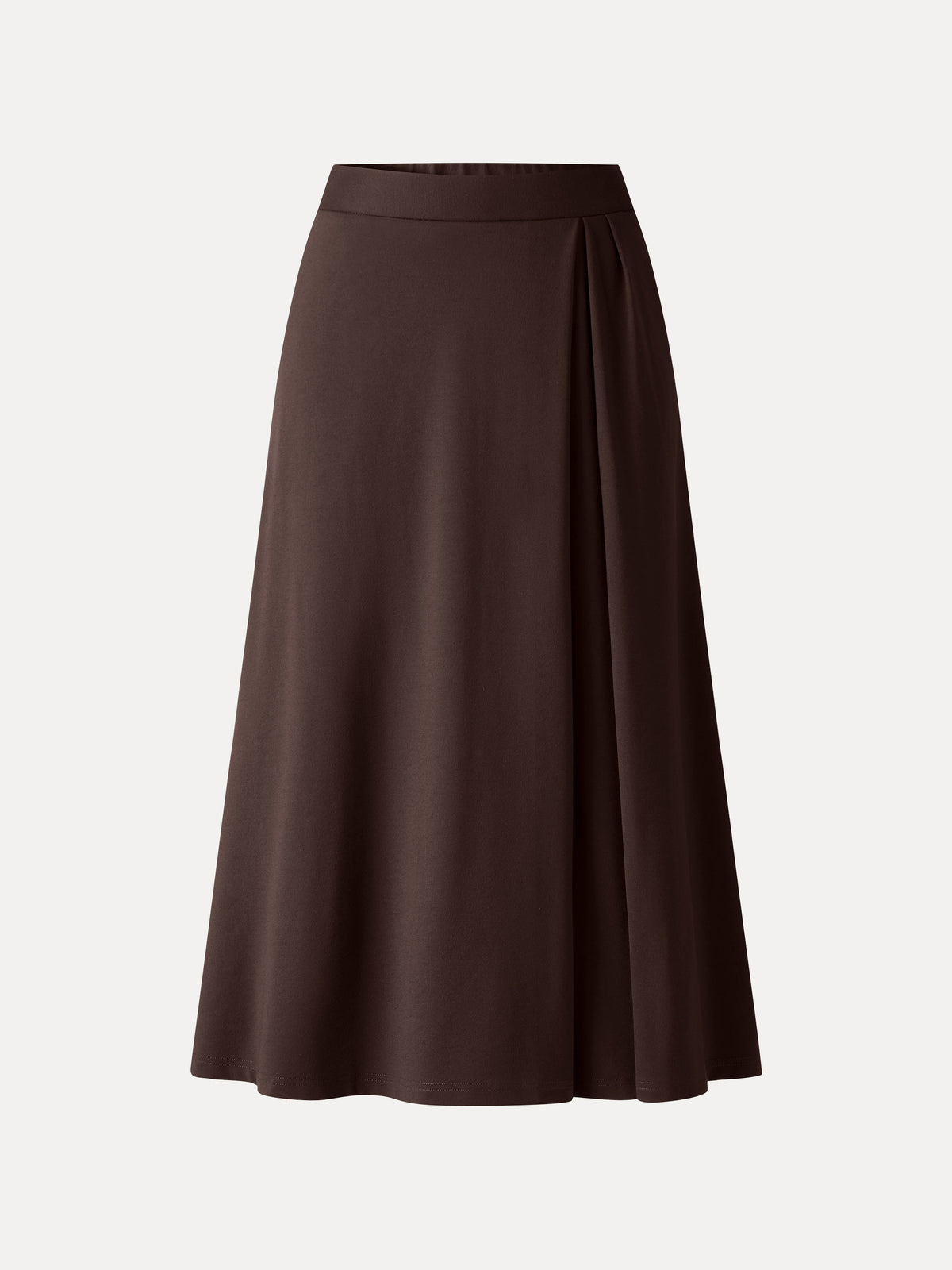 OGLmove Women's Ponte Mid-Rise Tucked A-Line Midi Skirt with Pockets