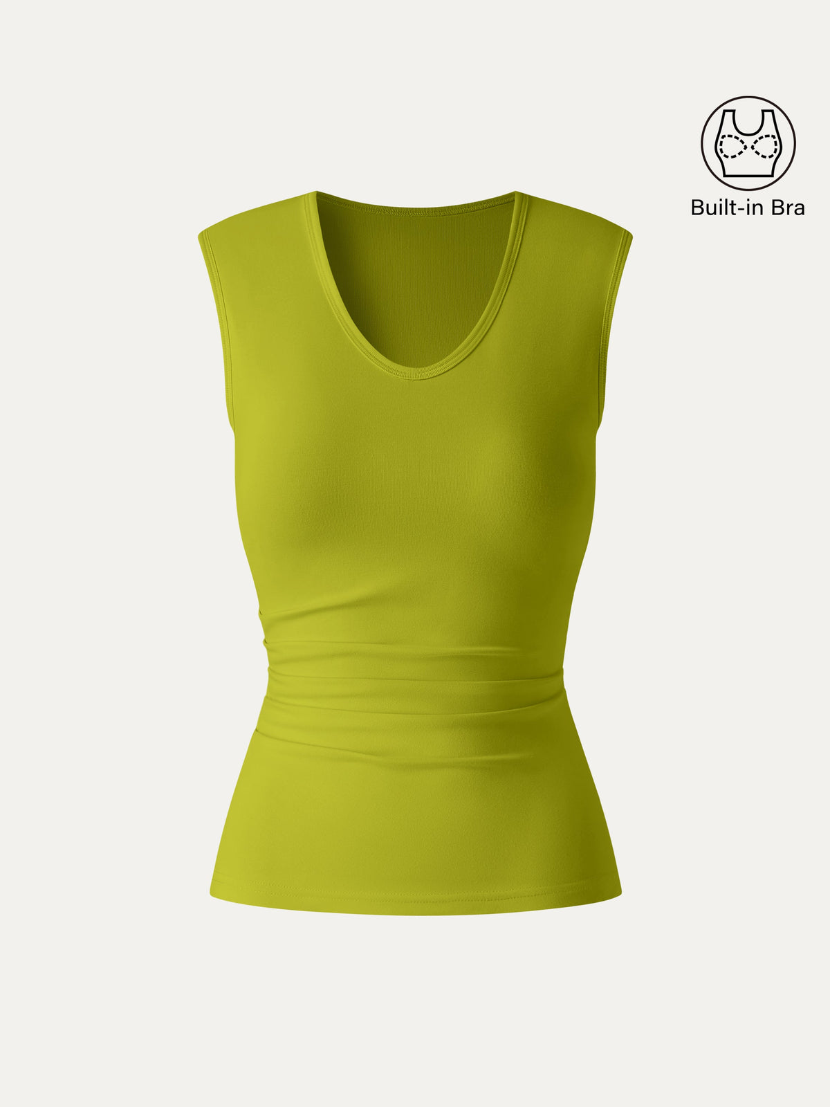 OGLmove Women's U-Neck Tucked Sleeveless Bra Top