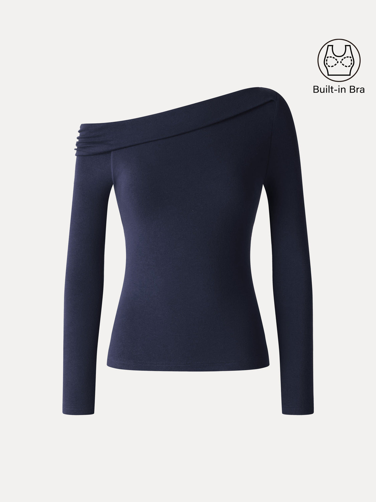 OGLmove Women's Eco-Mousse® Asymmetrical Neck Long Sleeve Bra Top