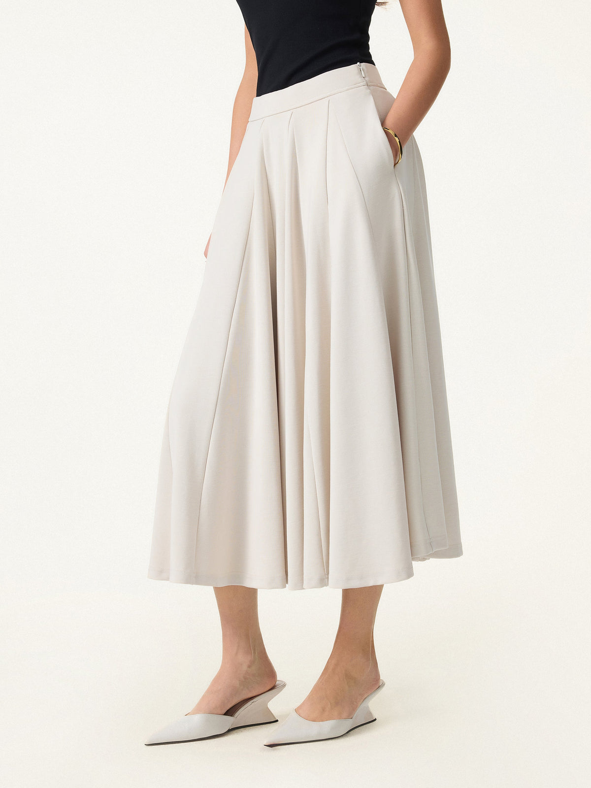 OGLmove Women's Lyocell Blend Volume Skirt with Pockets