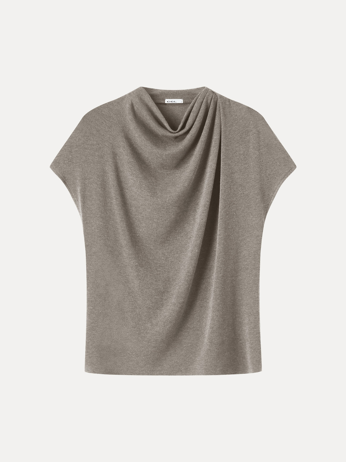 OGLmove Women's Eco-Mousse Draped Mock Neck Top Viscose/Cotton
