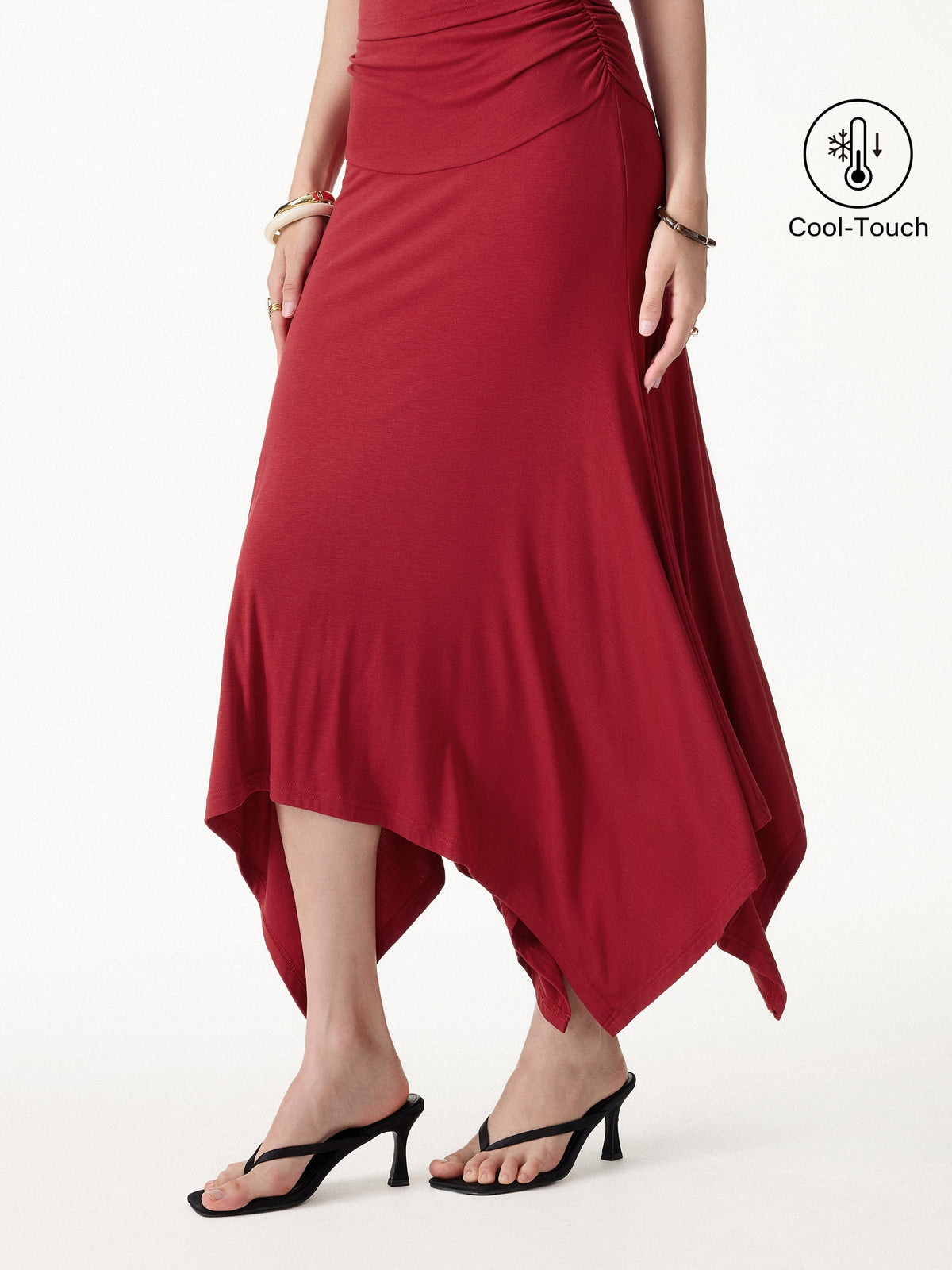 OGLmove Women's CoolTouch Handkerchief Hem Ankled Skirt