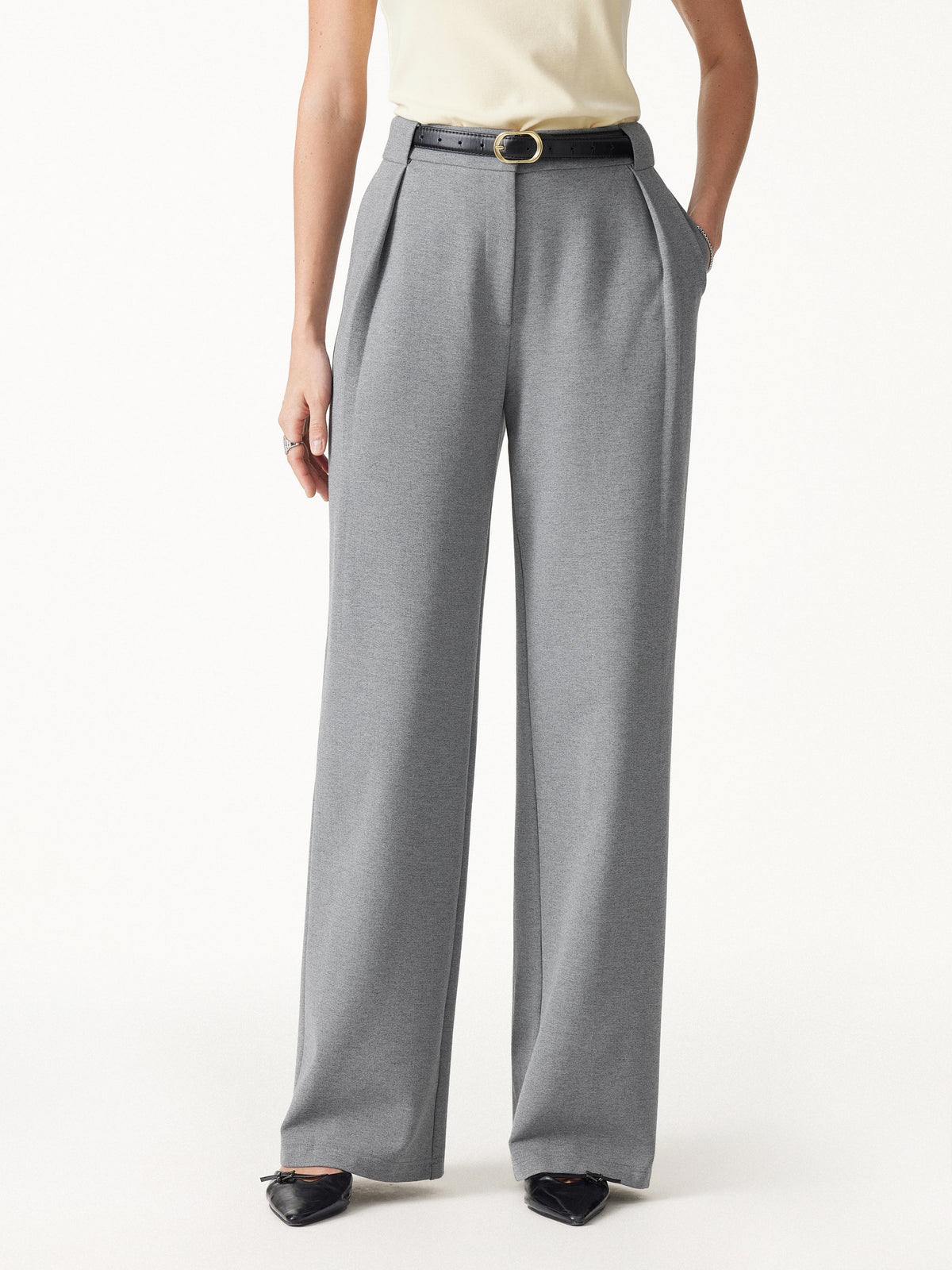 OGLmove Women's Ponte High-Rise Straight-Leg Pants with Pockets