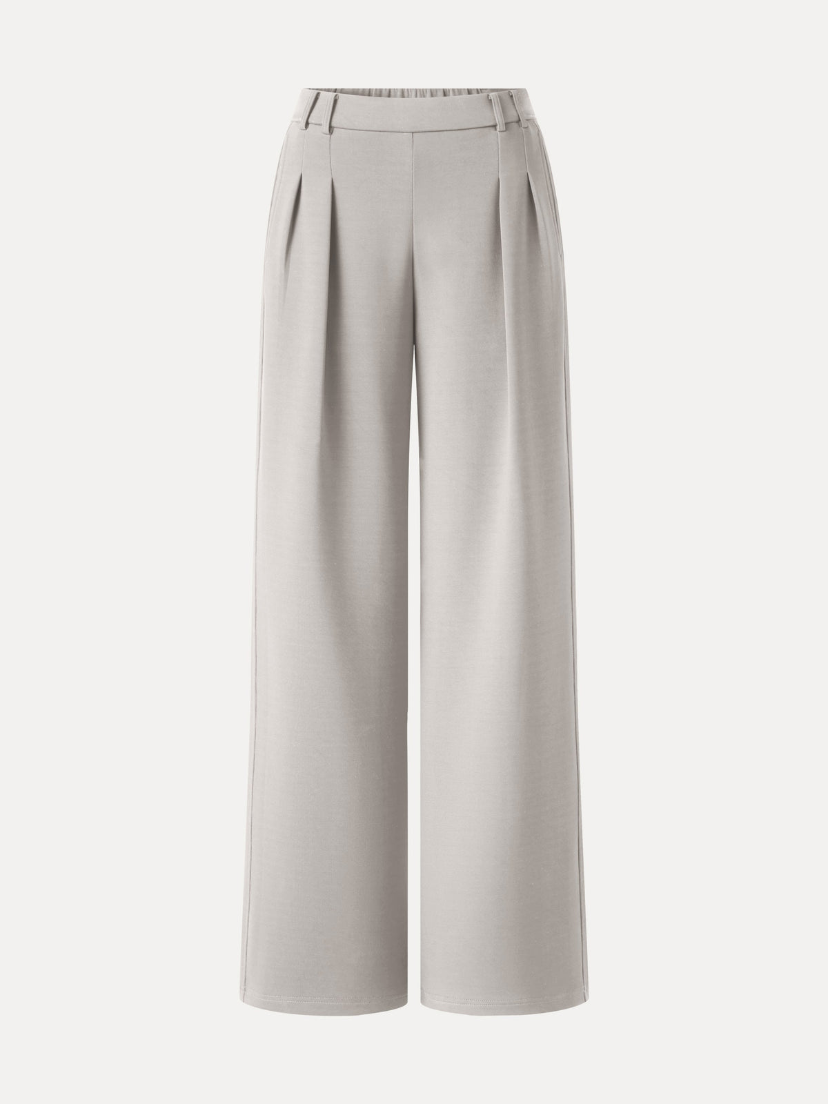 OGLmove Women's Lyocell Spacer Knit High-Rise Wide-Leg Tuck Pants with Pockets