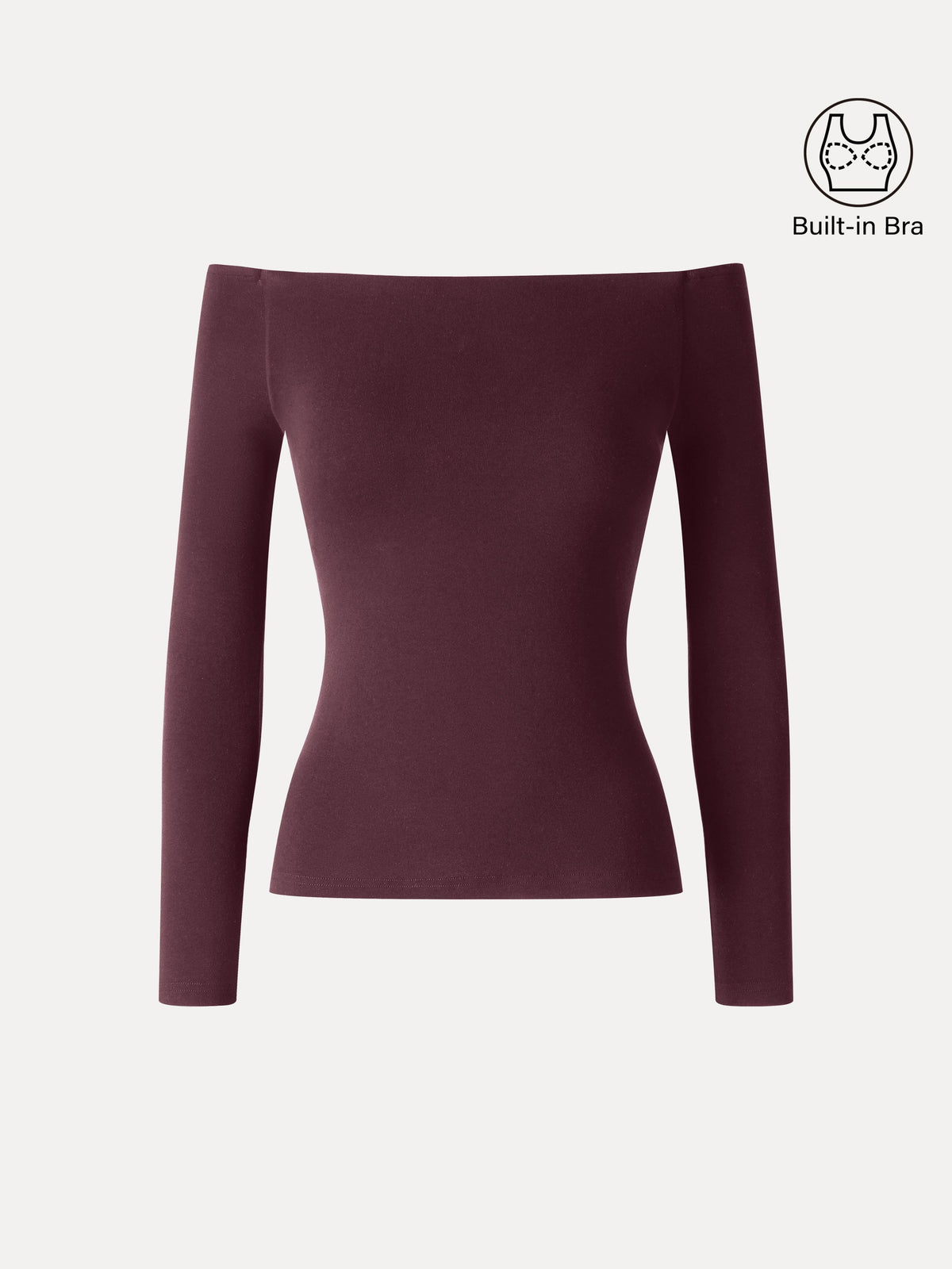 OGLmove Women's Eco-Mousse Non-Slip Off-Shoulder Long Sleeve Bra Top