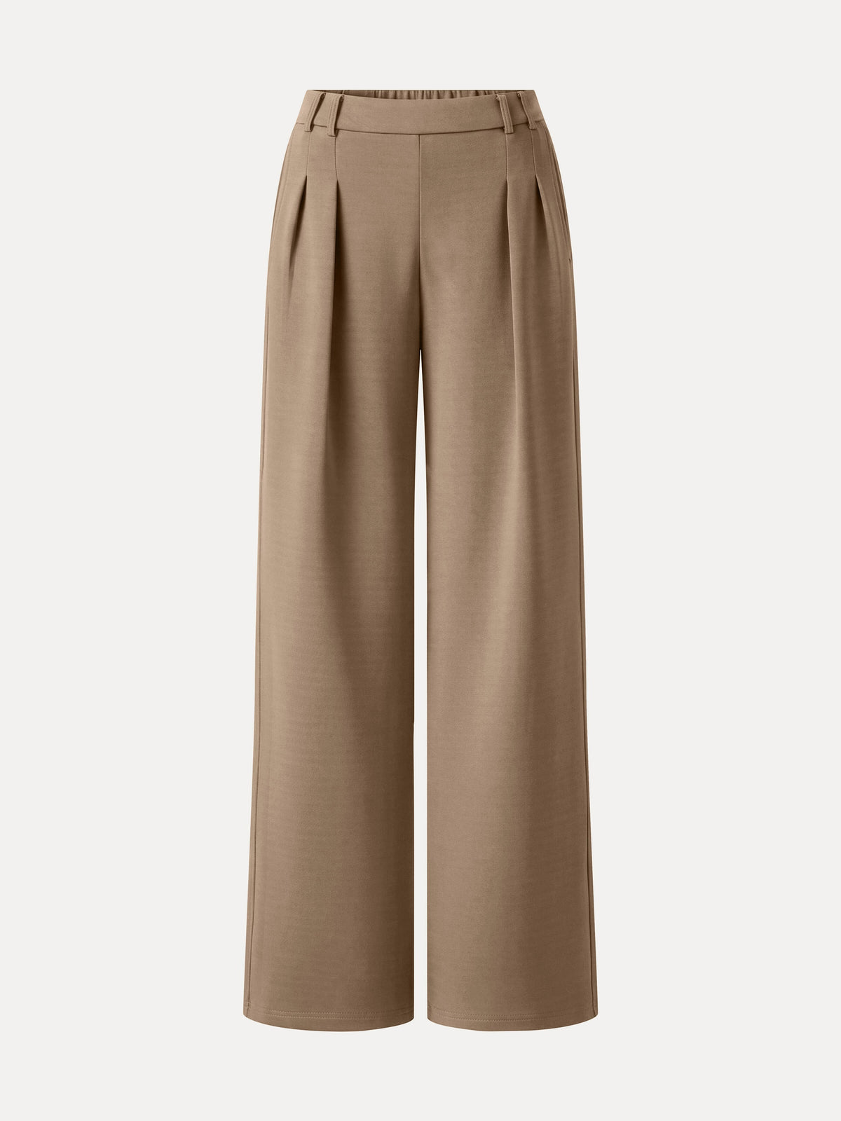 OGLmove Women's Lyocell Spacer Knit High-Rise Wide-Leg Tuck Pants with Pockets