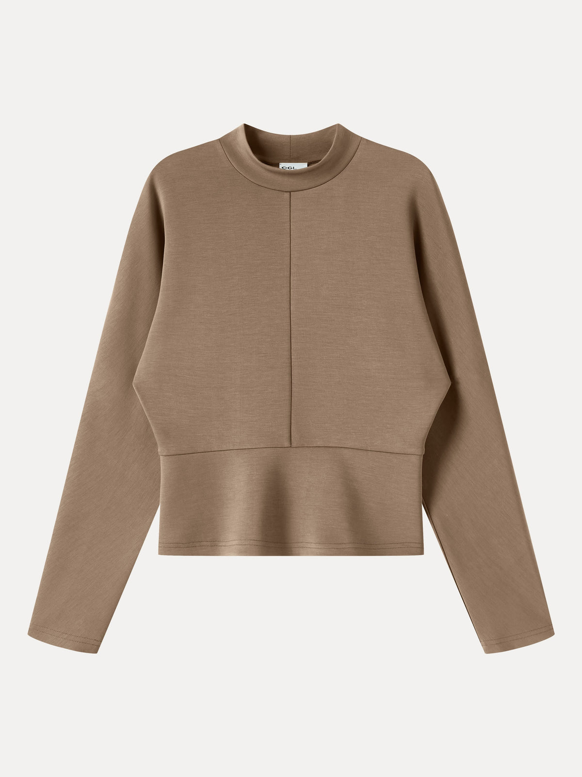 OGLmove Women's Modal Spacer Knit Mock Neck Batwing Sleeve Banded Hem Top