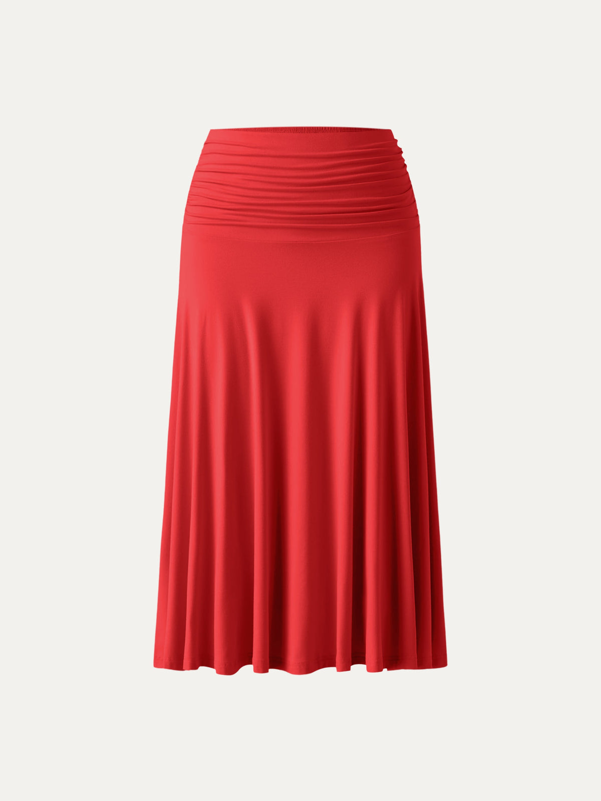 OGLmove Women's Flowy Side Ruched A-Line Midi Skirt