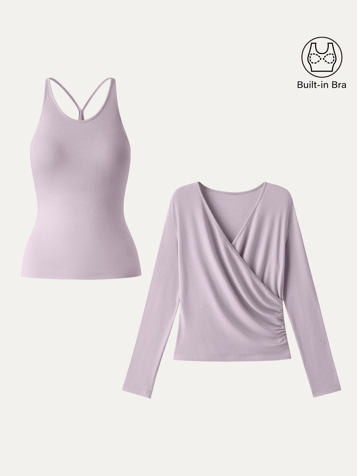 OGLmove Women's 2-Piece Eco-MiyaMoon® Cami & Surplice Top Set