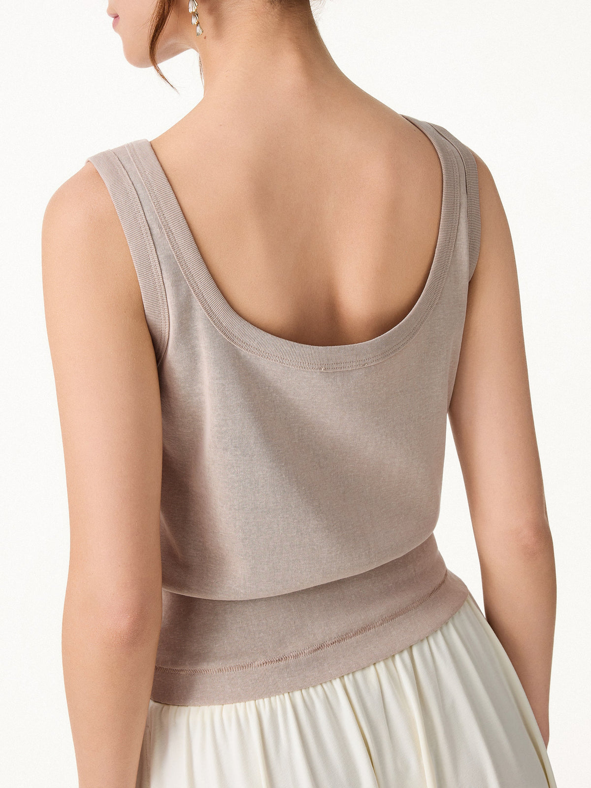 OGLmove Women's Cotton-Linen Blend Reversible Boatneck Low Back Top