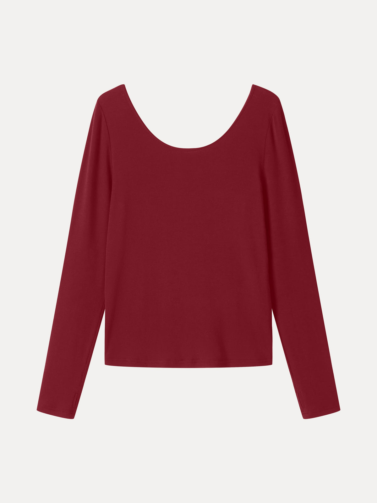 OGLmove Women's Lyocell-Wool Scoop Neck Thumbhole Long Sleeve Top