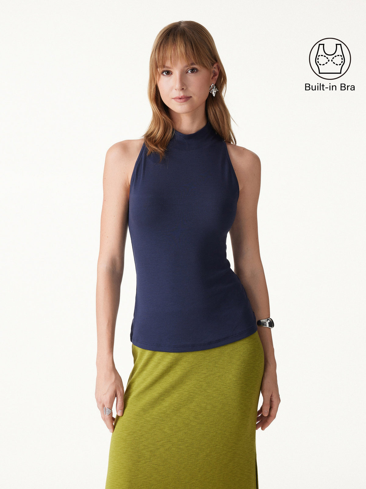 OGLmove Women's Mock Neck Bra Top and Cardigan Set
