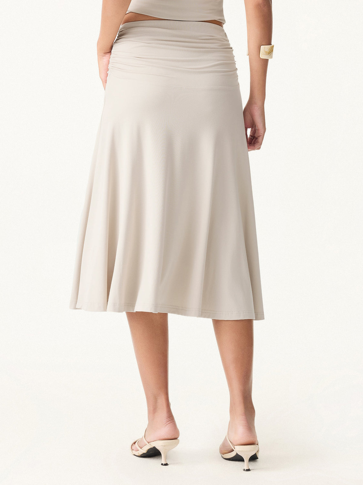 OGLmove Women's 2-Piece Open Back Bra Tank and Midi Skirt Set