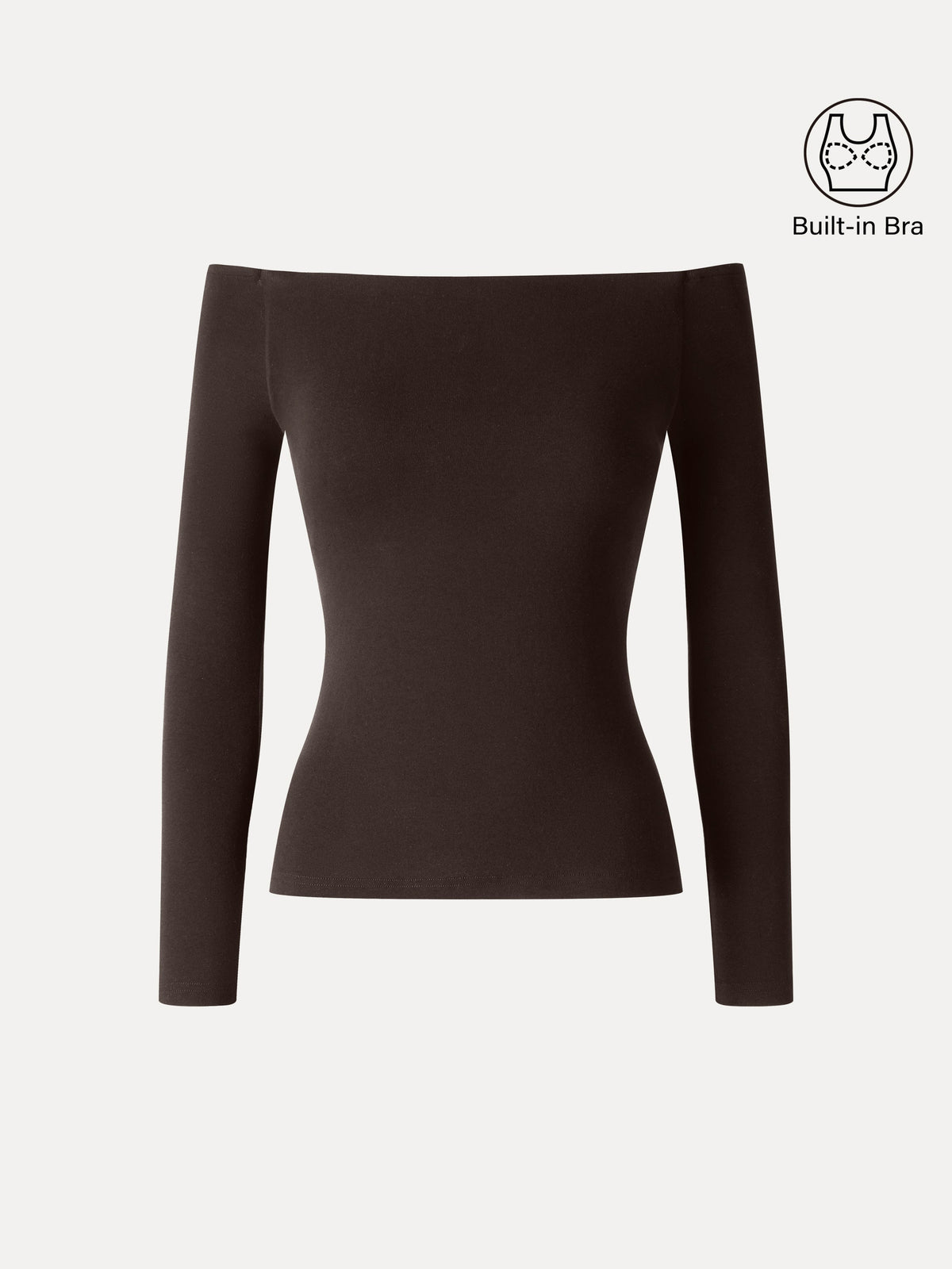 OGLmove Women's Eco-Mousse Non-Slip Off-Shoulder Long Sleeve Bra Top