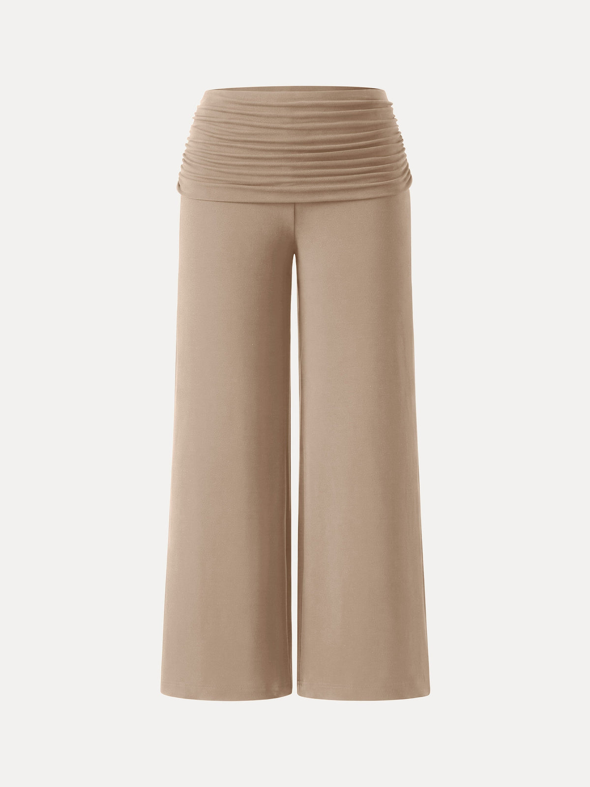 OGLmove Women's Wool Blend Drapey Wide-Leg Pull-On Pants with Pockets