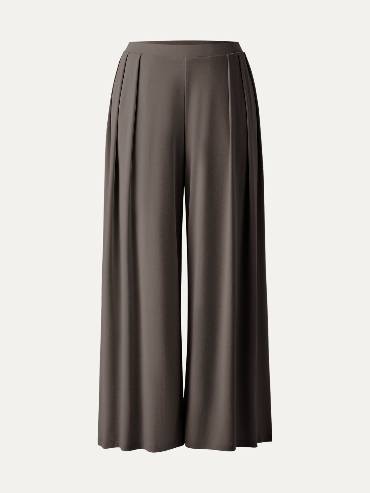 OGLmove Women's Sandwashed Mid-Rise Pleated Wide-Leg Palazzo Pants with Pockets