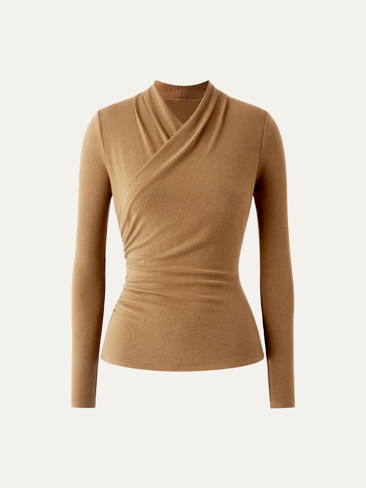 OGLmove Women's Eco-Mousse Surplice Long Sleeve Ruched Top