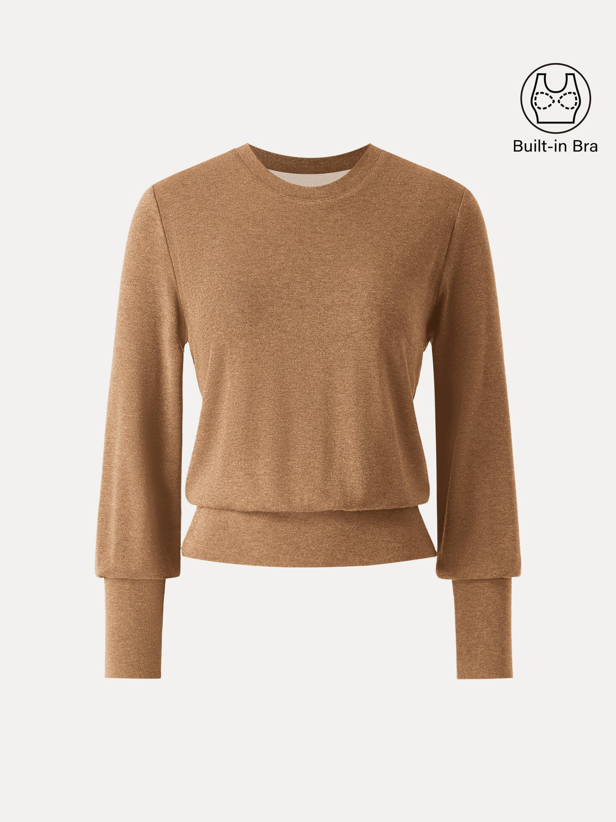 OGLmove Women's Eco-Mousse Crewneck Brushed Brami Top