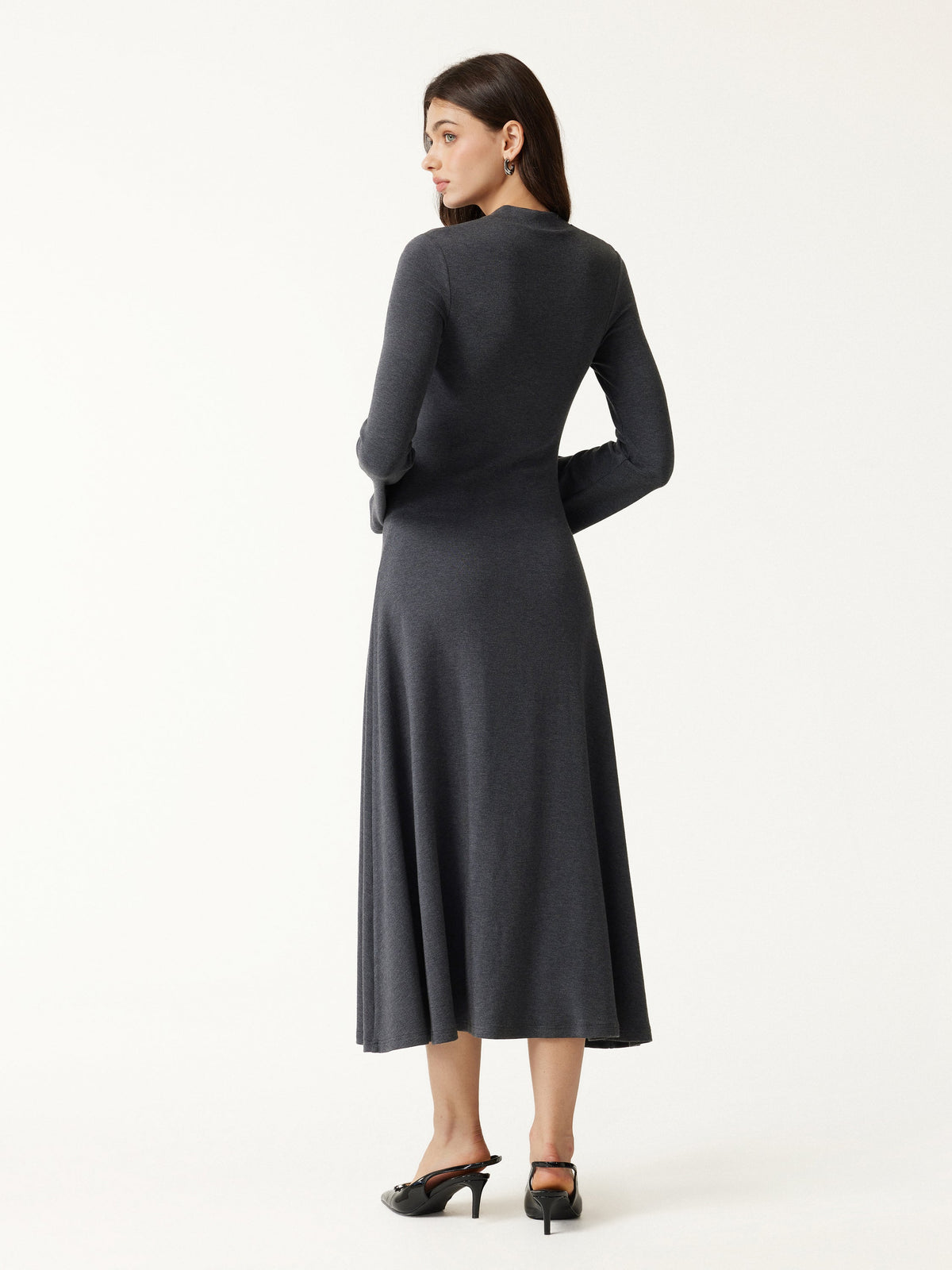 OGLmove Women's Eco-Mousse® V-Neck Long Sleeve Midi Dress