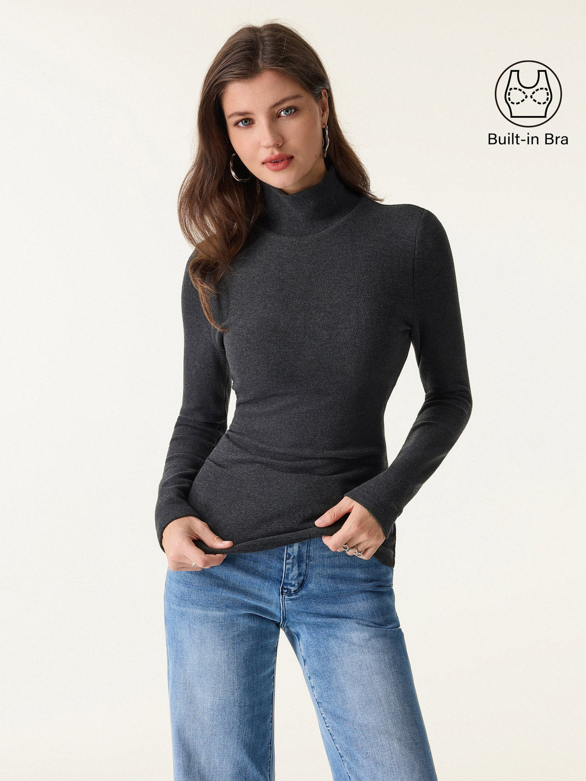 OGLmove Women's MaxWarm Turtleneck Long Sleeve Bra Top