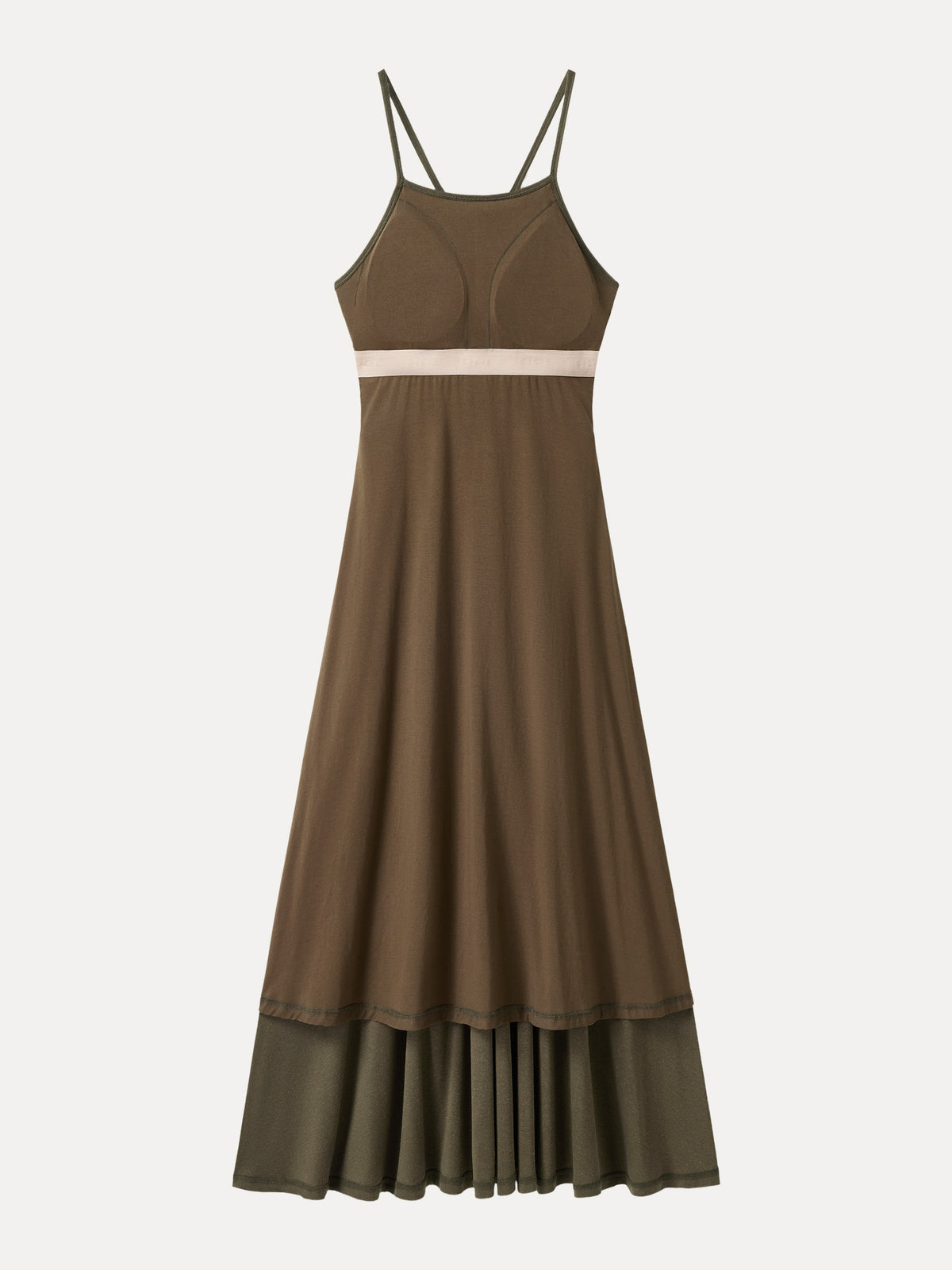 OGLmove Women's Soft Linen Knit Spaghetti Midi Bra Dress