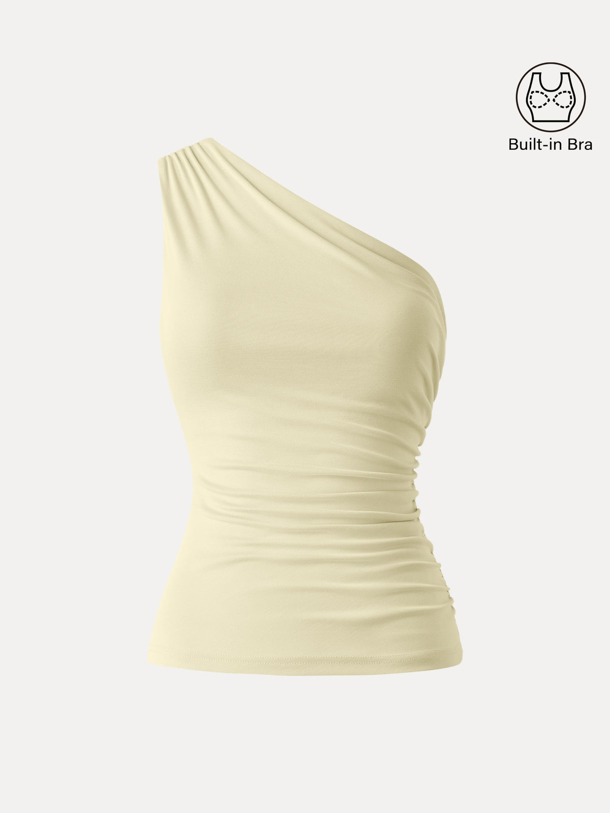 OGLmove Women's Sandwashed One Shoulder Ruched Bra Tank