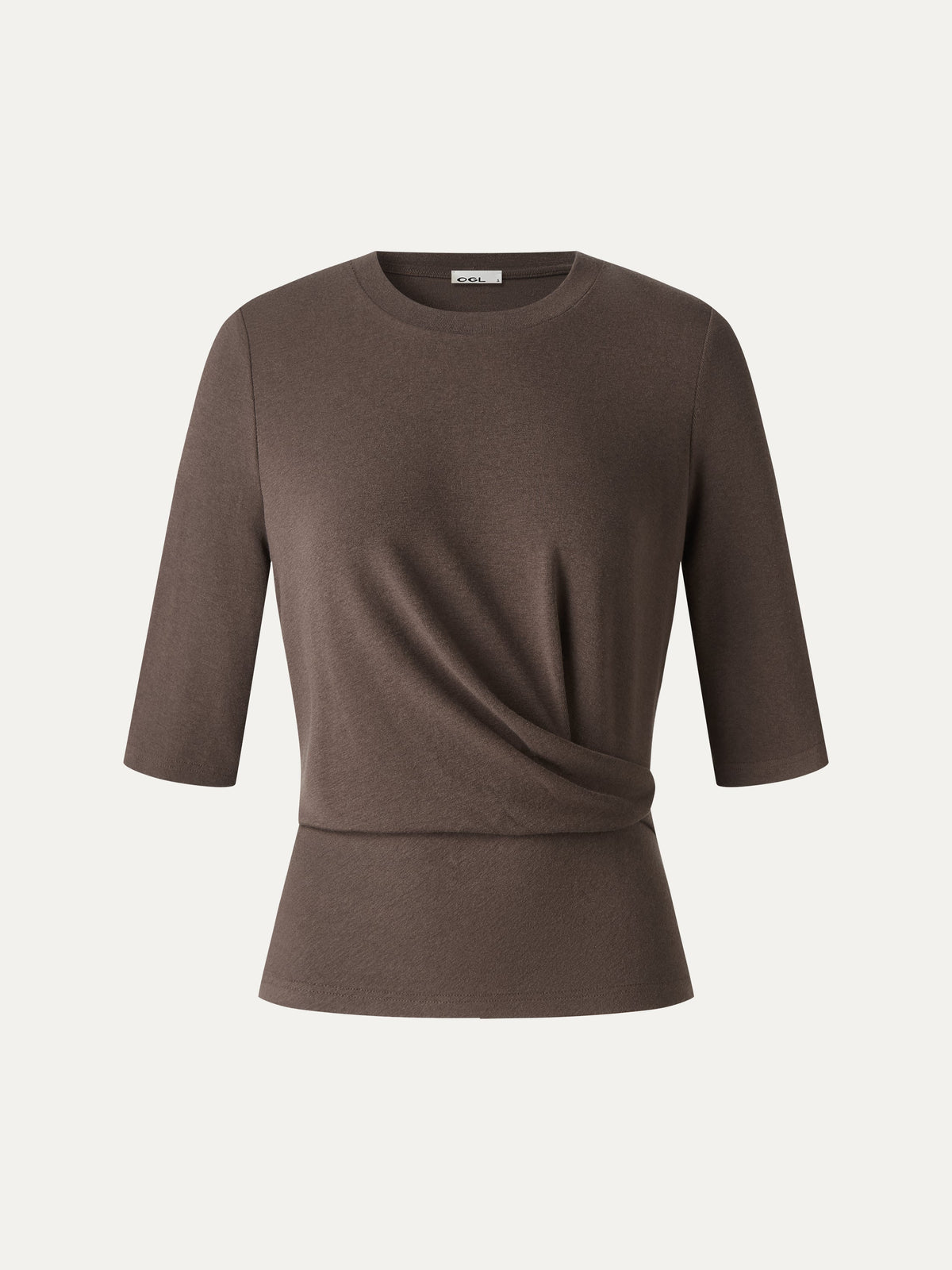 OGLmove Women's Eco-Mousse® Round Neck Elbow Sleeve Side-Tuck Top