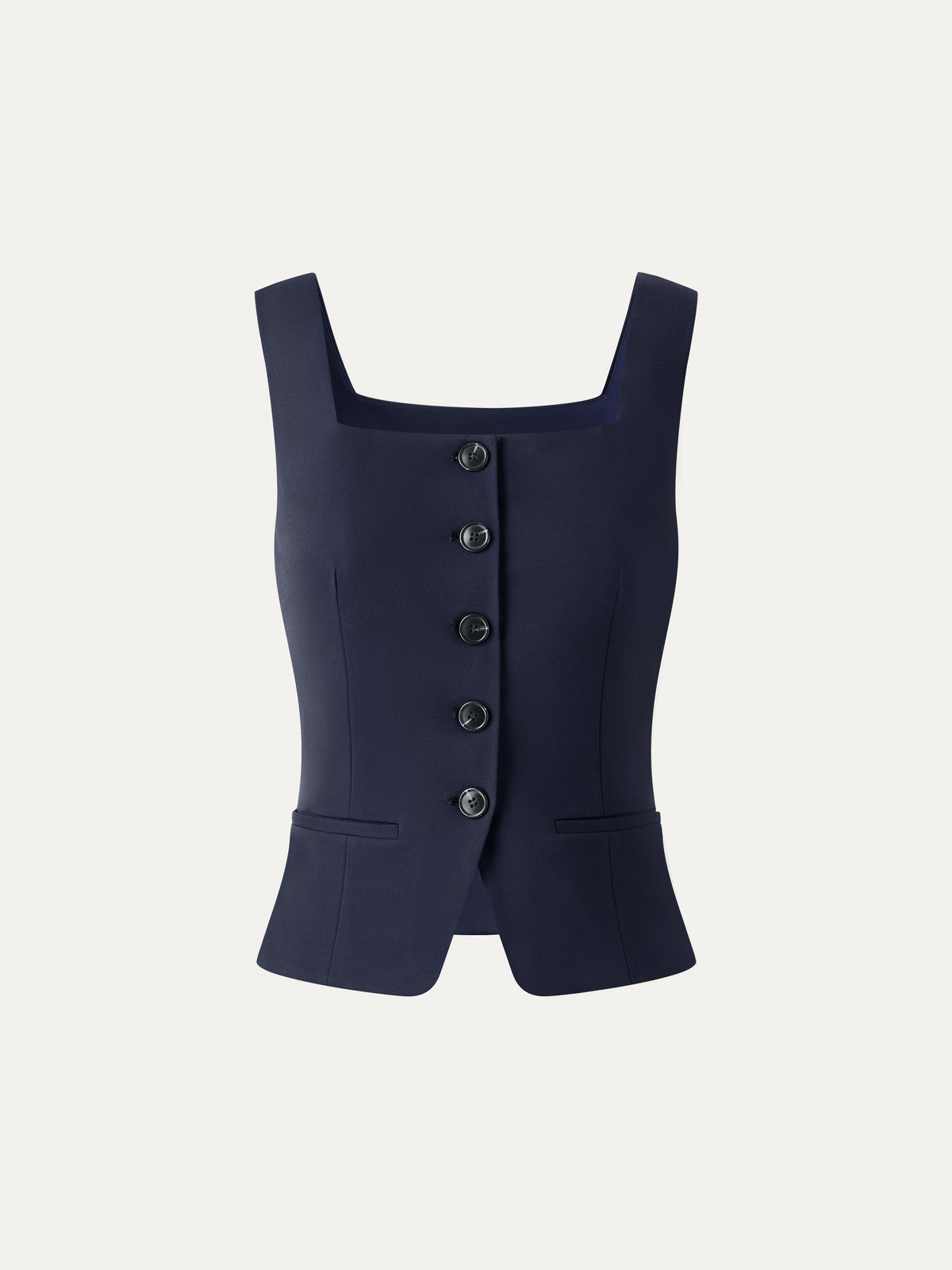 OGLmove Women's Stretch Ponte Square Neck Cropped Waistcoat