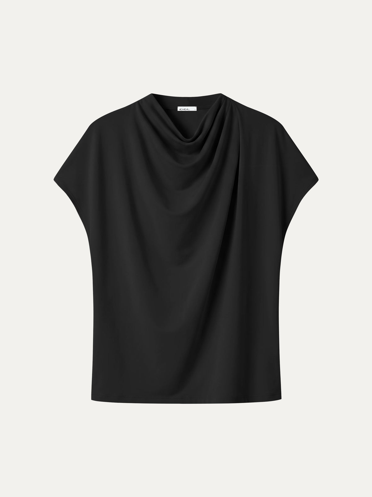 OGLmove Women's Eco-Mousse® Draped Mock Neck Cap Sleeve Top
