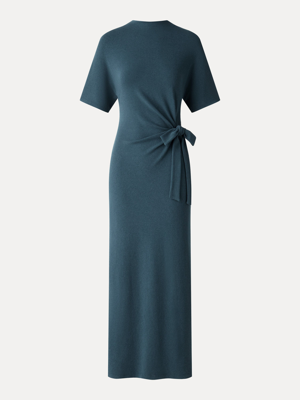 OGLmove Women's Eco-Mousse® Mock Neck Tie-Waist Midi Dress
