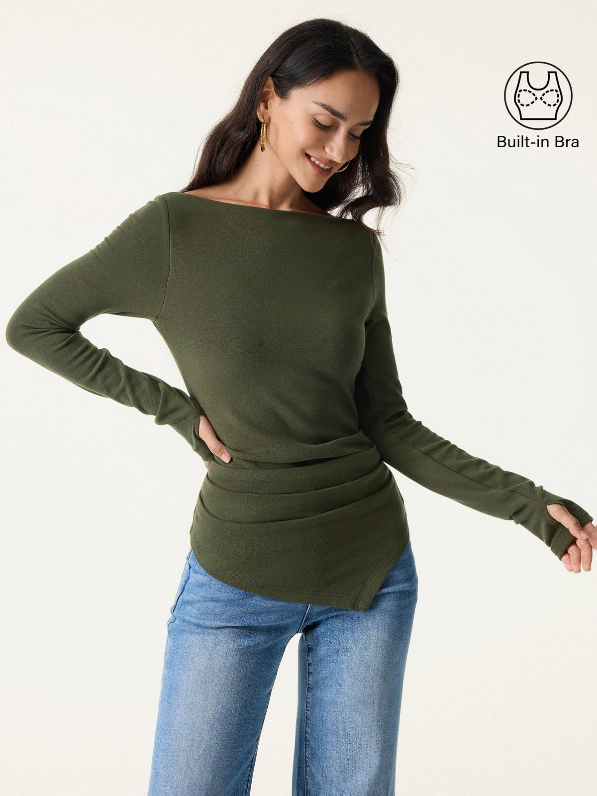 OGLmove Women's Eco-Mousse® ProWarm Boatneck Bra Top