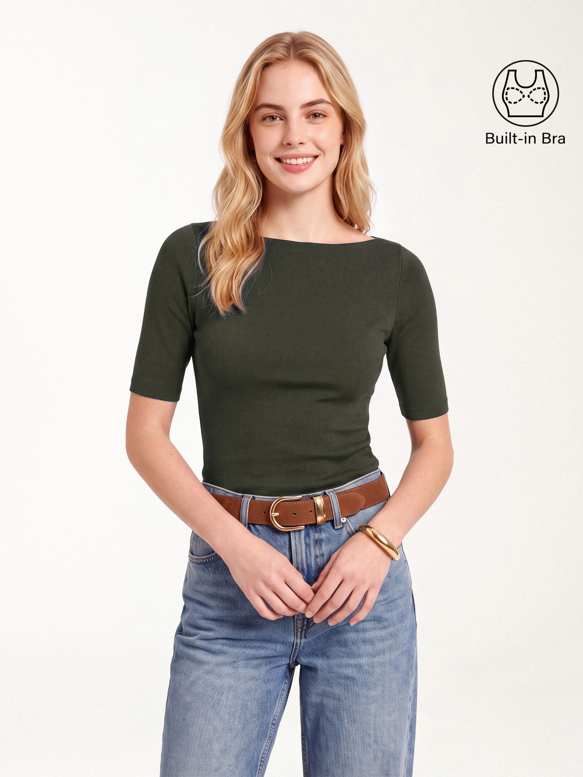 OGLmove Women's Eco-Mousse® Elbow Sleeve Bra Top