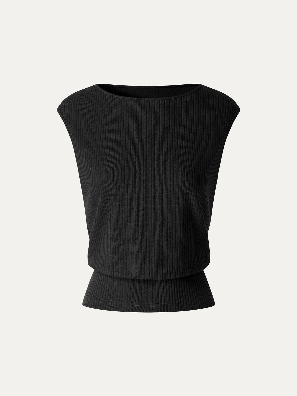 OGLmove Women's Textured Cotton Blend Boatneck Sleeveless Top
