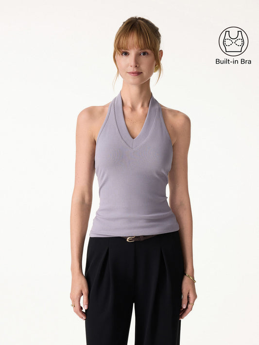 OGLmove Women's Plantive Halter Neck Open Back Bra Tank