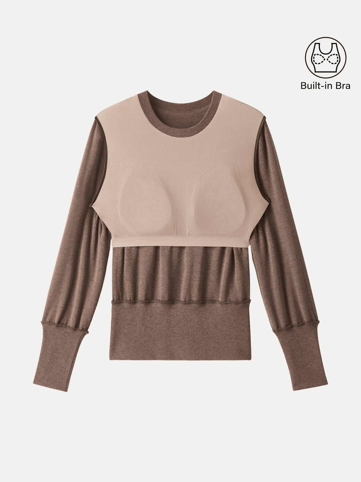 OGLmove Women's Eco-Mousse Crewneck Brushed Brami Top