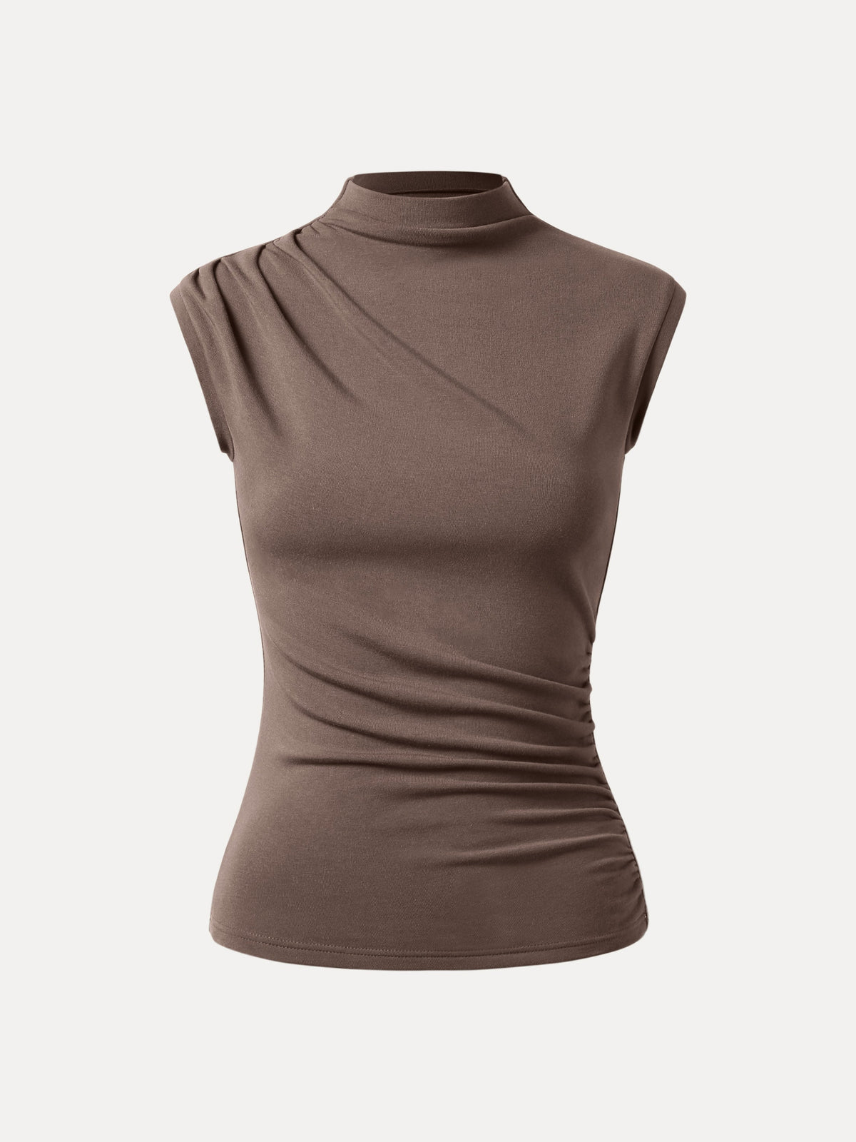 OGLmove Women's Eco-Mousse® Mock Neck Sleeveless Ruched Top