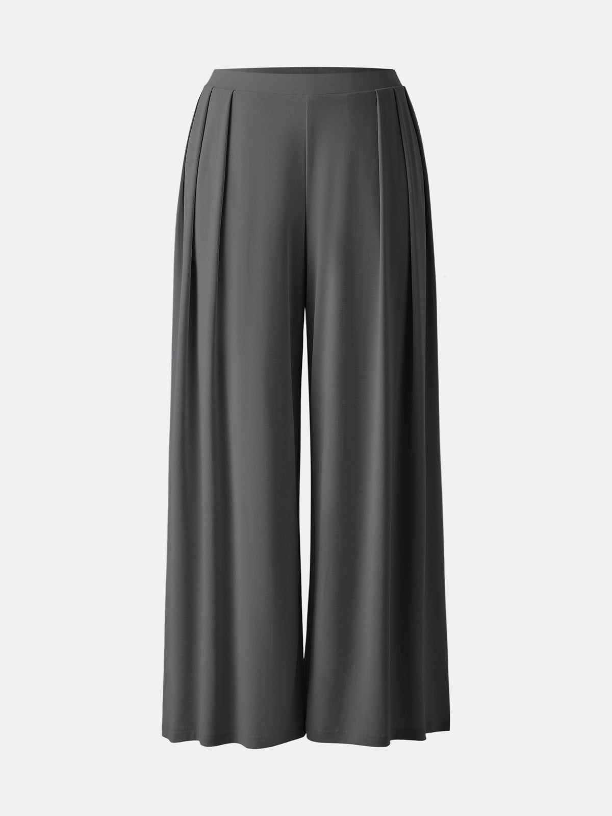 OGLmove Women's Sandwashed Mid-Rise Pleated Wide-Leg Palazzo Pants with Pockets