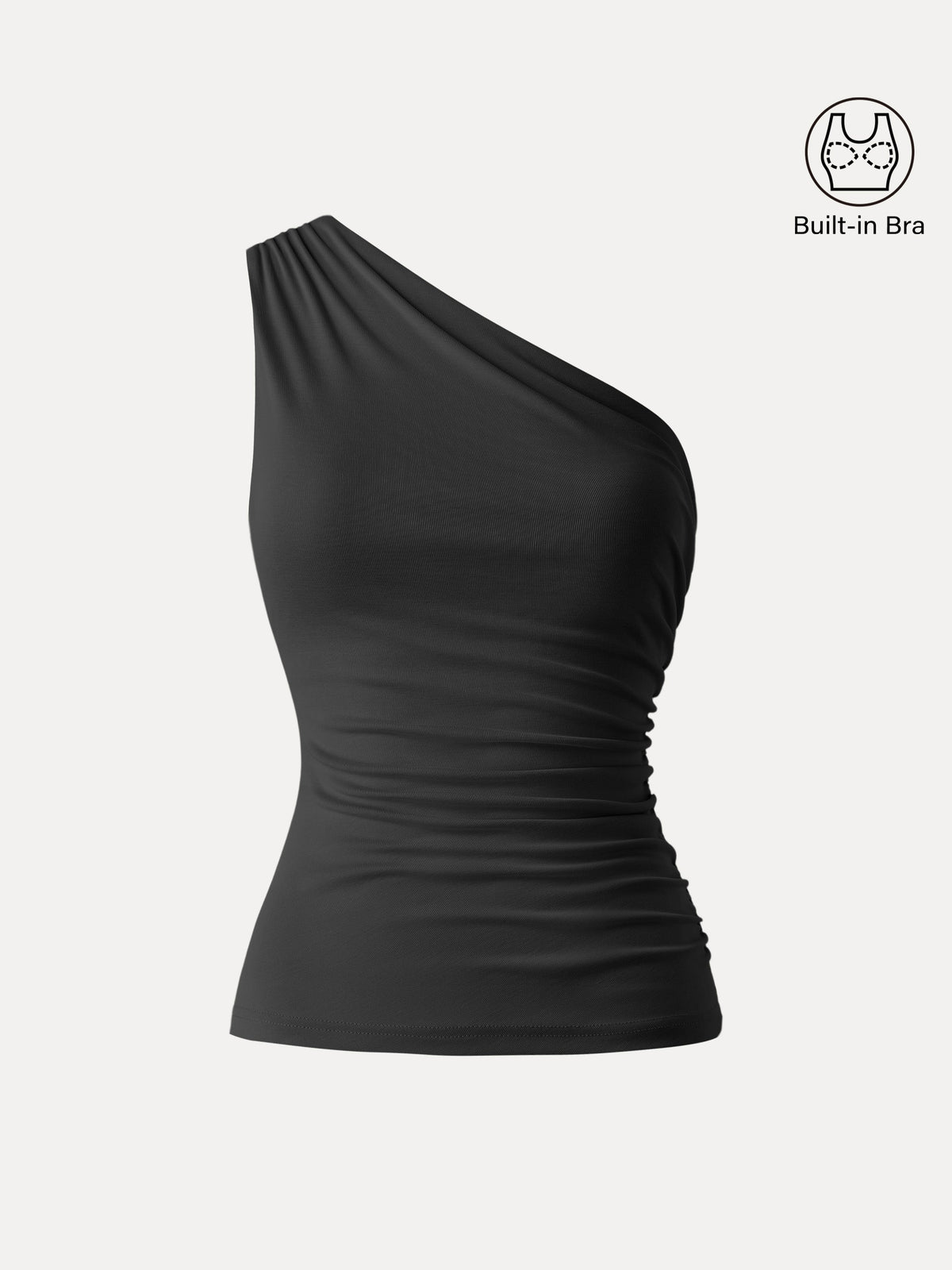 OGLmove Women's Sandwashed One Shoulder Ruched Bra Tank