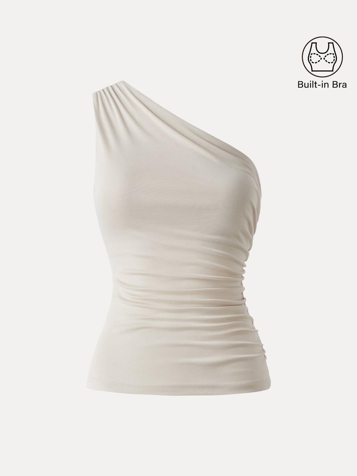 OGLmove Women's Sandwashed One Shoulder Ruched Bra Tank